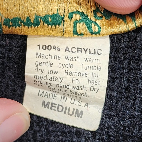 Vintage Dana Scott Argyle Red Floral Multipattern Chunky Knit Grandma Sweater - Picture 2 of 7